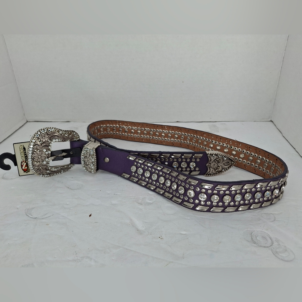 Nocona Purple and Silver Women's Belt